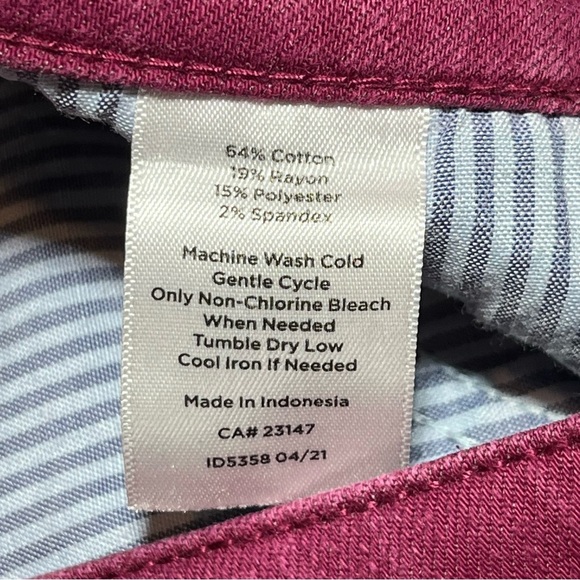 Talbots Jegging Curvy Jeans Womens Size 6 Burgundy Mid Rise Ankle - Picture 5 of 10